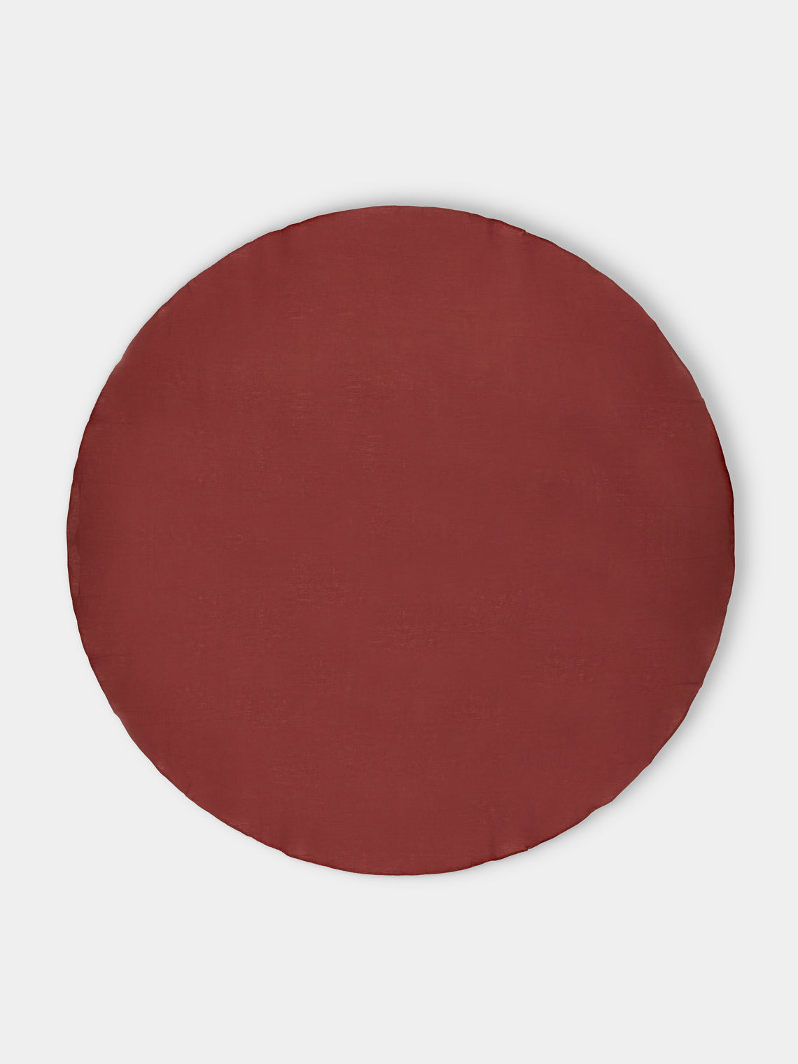 Volga Linen - Linen Round Tablecloth (110in/2.8m) - Red - ABASK - 