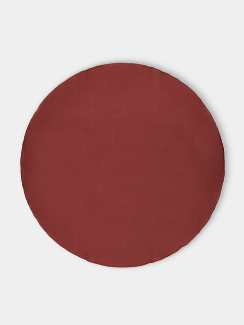 Volga Linen - Linen Round Tablecloth (110in/2.8m) - Red - ABASK - 