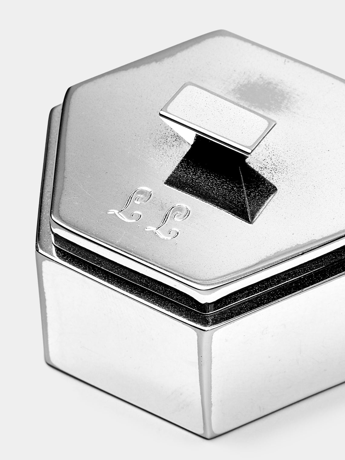 Antique and Vintage - 1980s Sterling Silver Octagonal Pill Box - Silver - ABASK