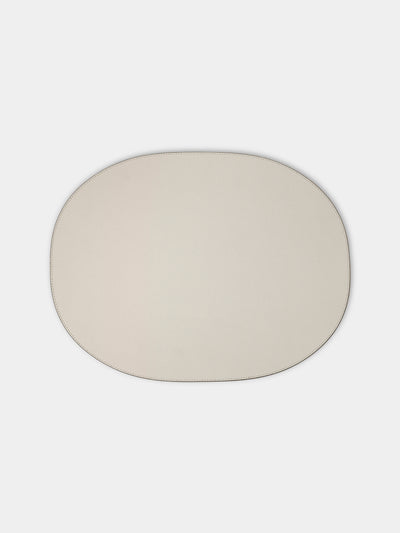 Giobagnara - Leather Large Oval Placemats (Set of 4) - Beige - ABASK - 