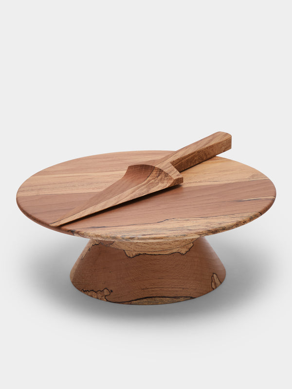 Bird & Branch - 2 piece raised cakestand with server - Natural - ABASK - 