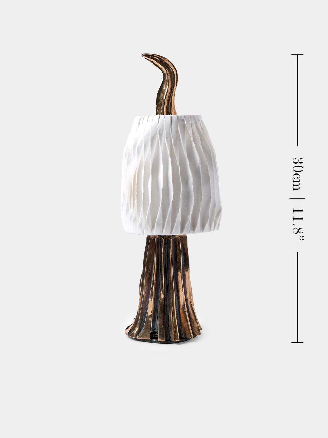 Studio Palatin - Surculus Hand-Cast Bronze and Hosho Paper Mini Portable Table Lamp - Bronze - ABASK