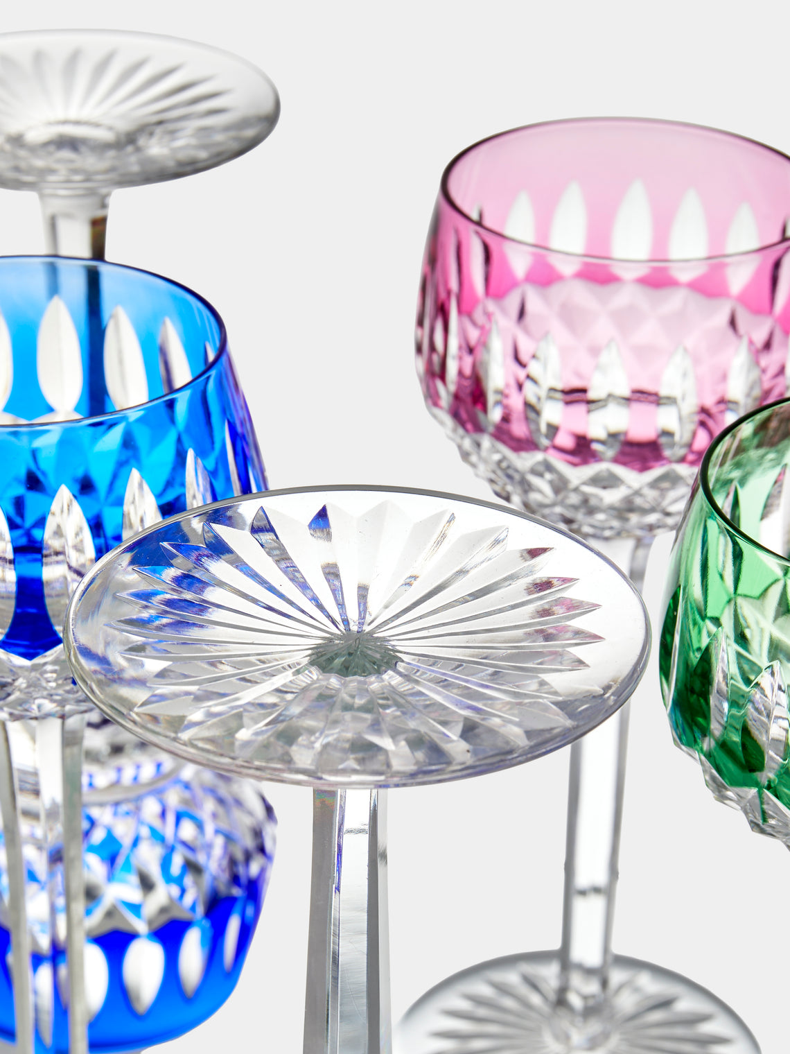 Antique and Vintage - 1950s Saint Louis Crystal Wine Glasses (Set of 12) - Multiple - ABASK