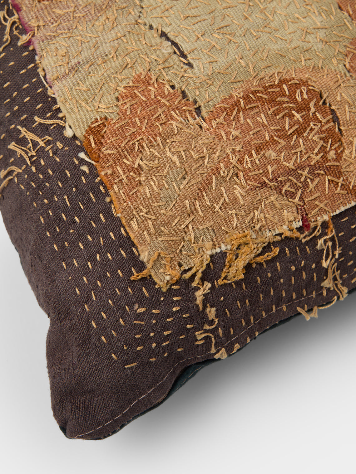 By Walid - 17th-Century Flemish Verdure Tapestry Linen Cushion (16in/41cm) - Multiple - ABASK