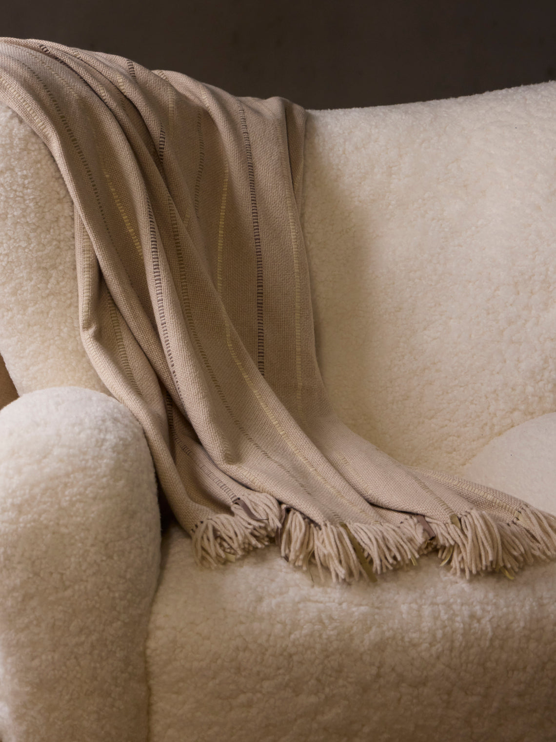 Alonpi - Ella Cashmere Throw (75in/1.9m) - Beige - ABASK