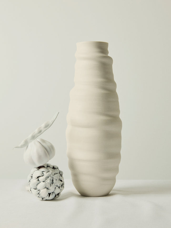 Johanne Coker - No. 5 Hand-Thrown Porcelain Vase (17in/43.5cm) - White - ABASK