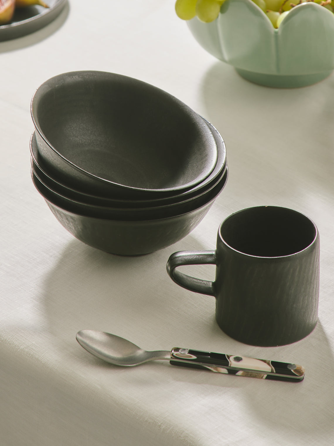 Lee Song-am - Black Clay Bowls (Set of 4) -  - ABASK