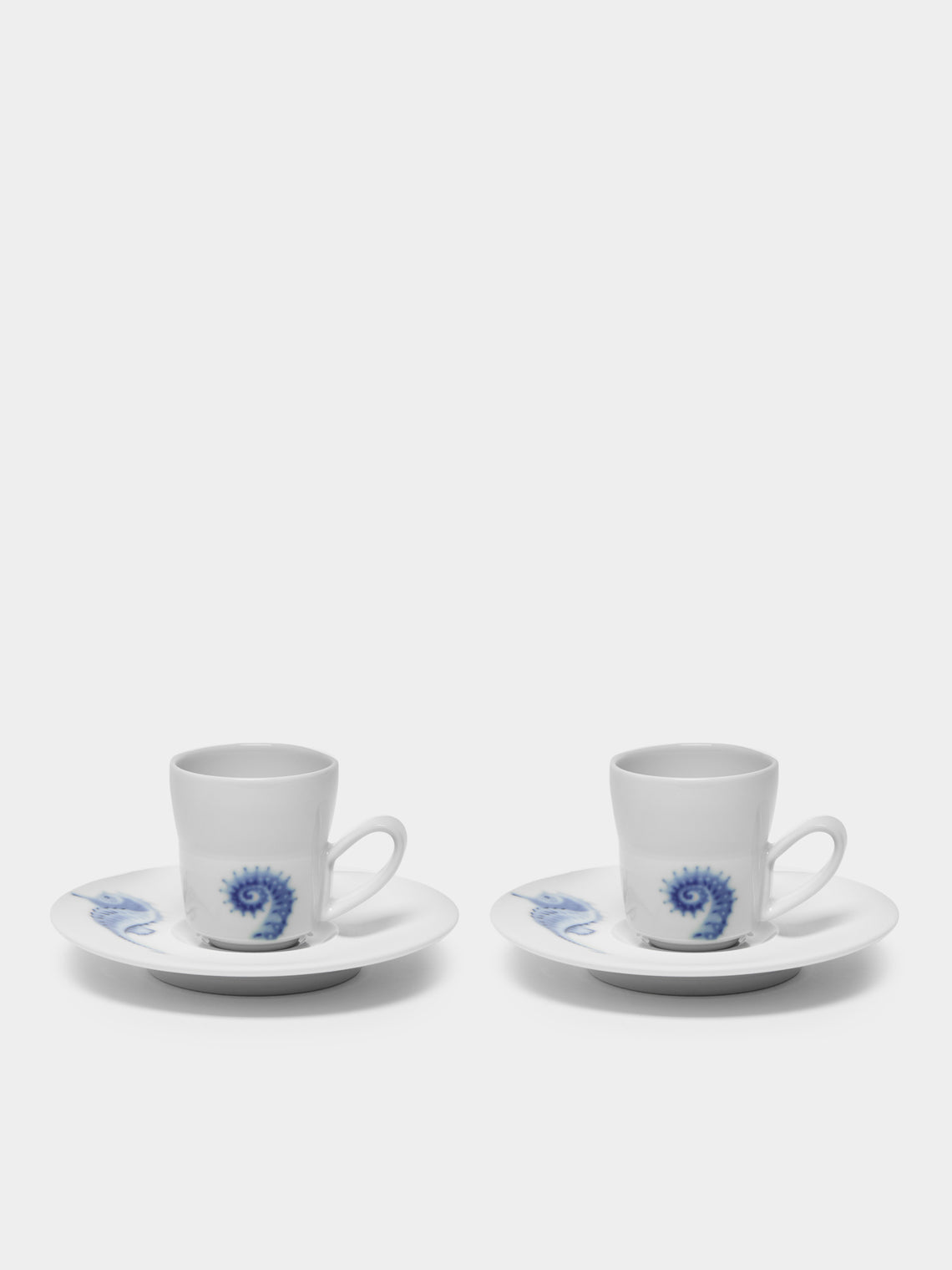 Hering Berlin - Ocean Porcelain Espresso Cup and Saucer (Set of 2) - White - ABASK 