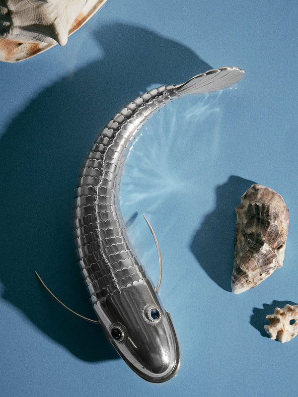 Antique and Vintage - 1930s Solid Silver Articulating Fish - Silver - ABASK