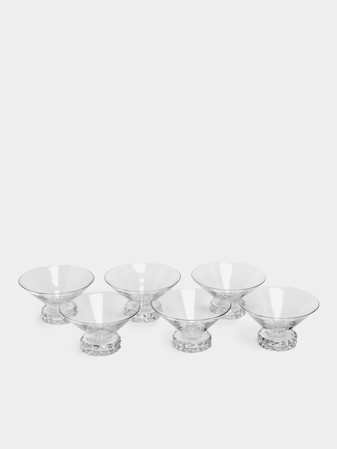 Antique and Vintage - 1930s Saint Louis Diamonds Crystal Dessert Coupes (Set of 6) -  - ABASK