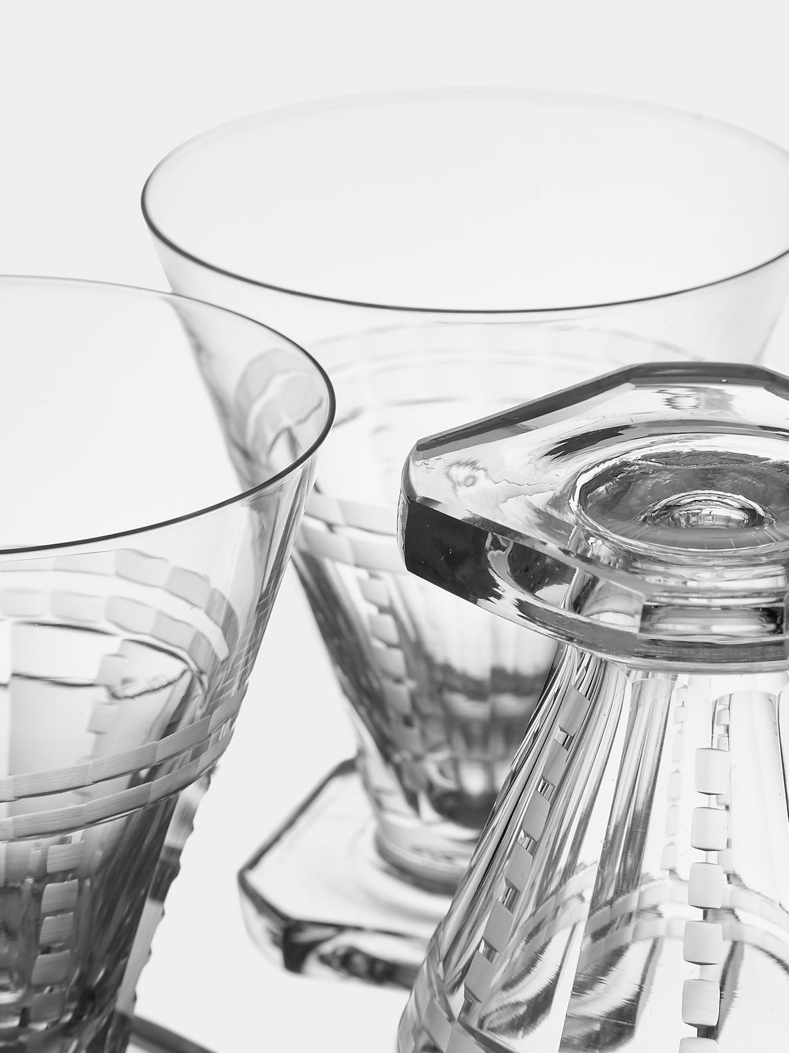 Antique and Vintage - 1920s Saint Louis Crystal Wine Glasses (Set of 10) - Clear - ABASK