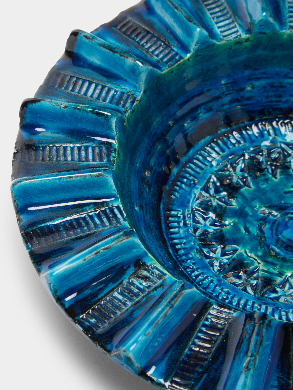 Antique and Vintage - Mid-Century Bitossi Rimini Blue Ceramic Ashtray - Blue - ABASK