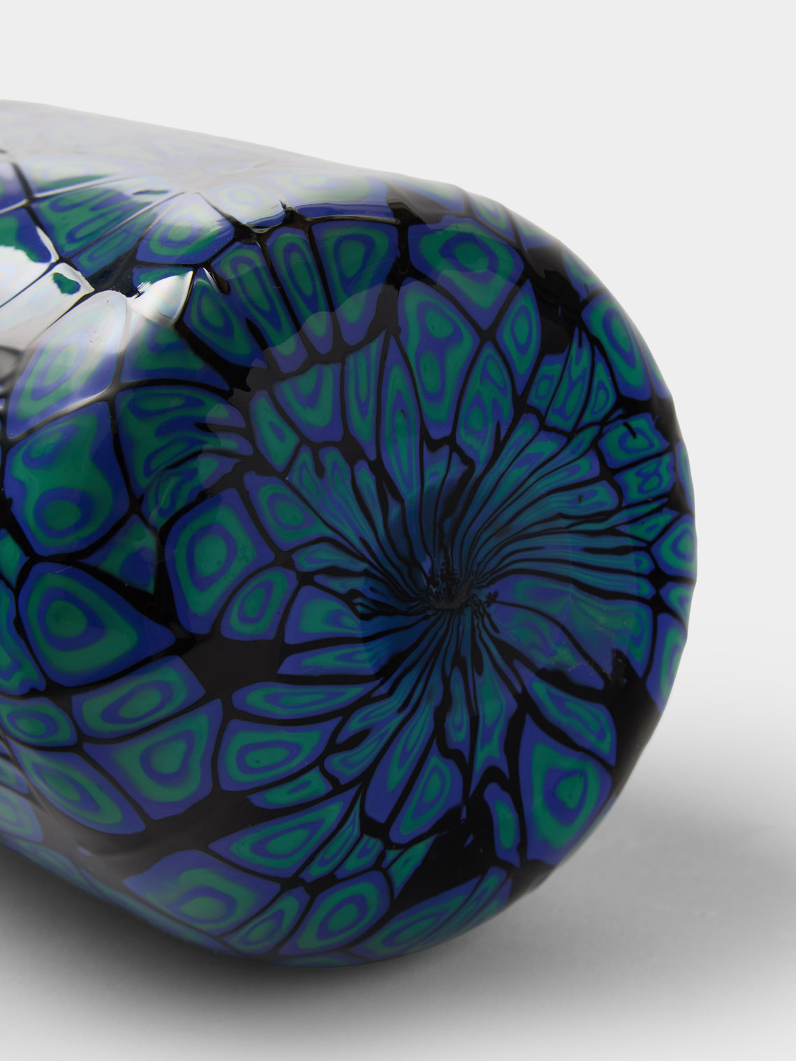 Antique and Vintage - 1970s Galliano Ferro Murano Glass Vase (6.5in/17cm) - Blue - ABASK