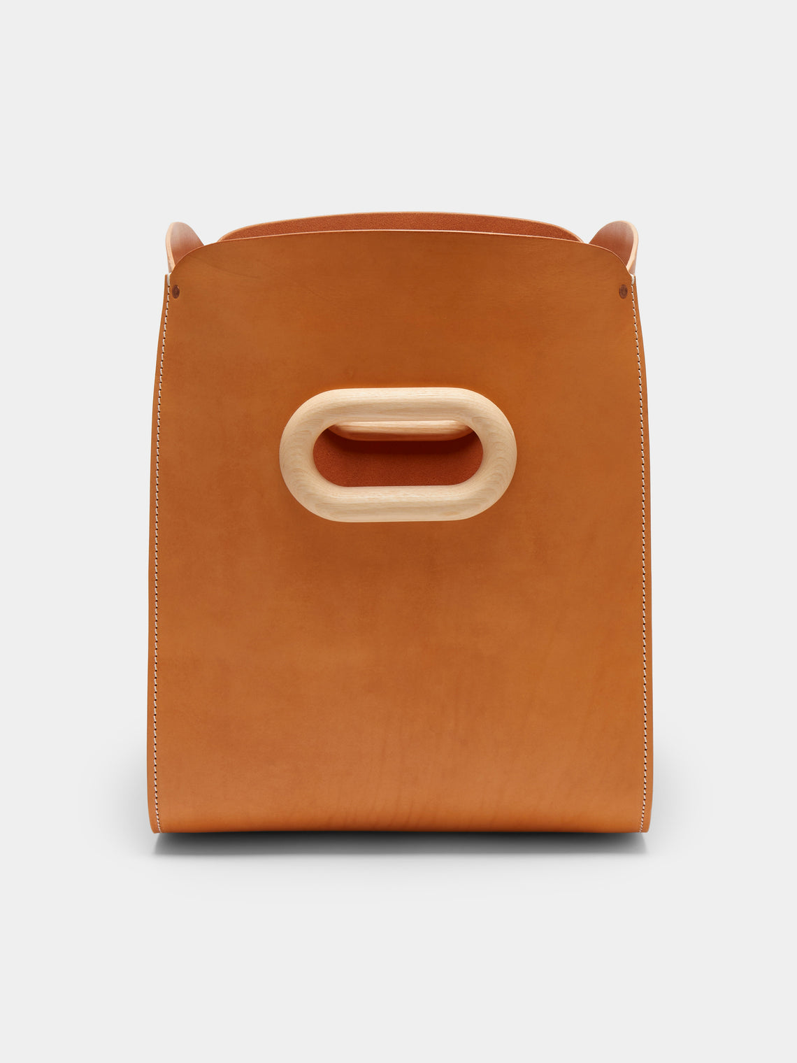 Otzi Studio - Leather Ample Small Storage Basket - Tan - ABASK