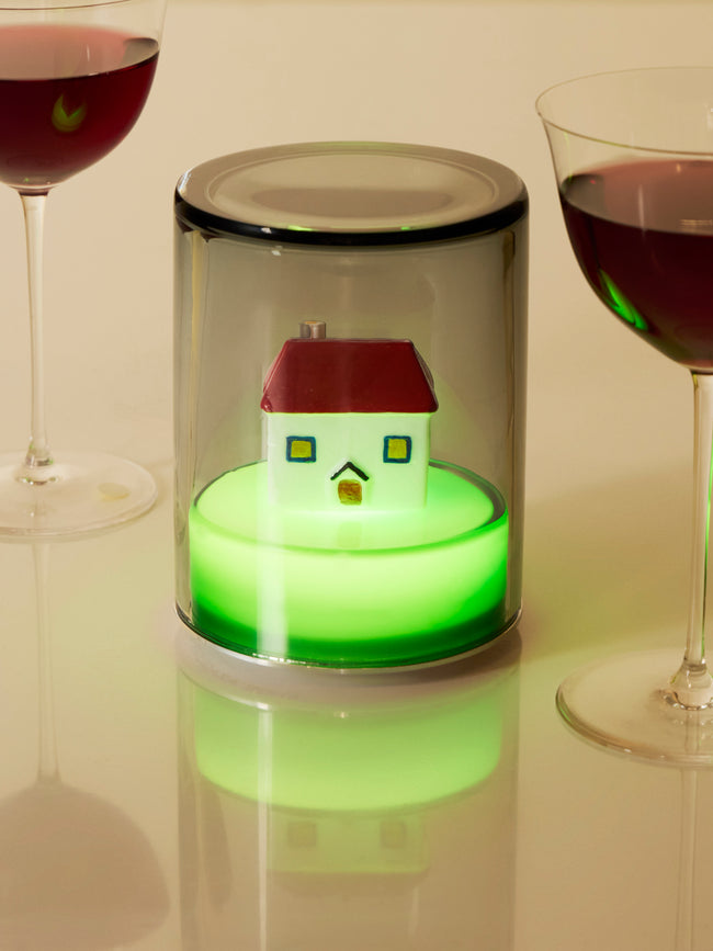 Green Wolf Lighting - Home Hand-Blown Murano Glass Portable Table Light - Green - ABASK