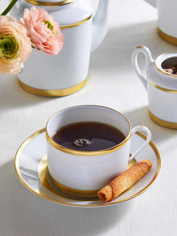 Robert Haviland & C. Parlon - William Porcelain Breakfast Cup and Saucer (Set of 2) - Gold - ABASK