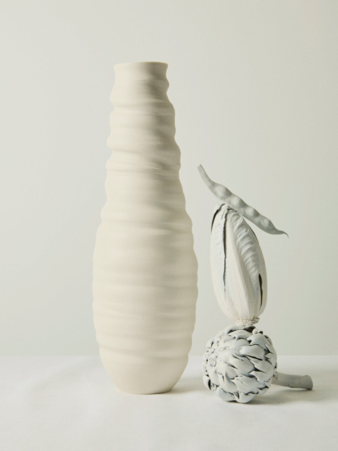 Johanne Coker - No. 8 Hand-Thrown Porcelain Vase (18in/46cm) - White - ABASK