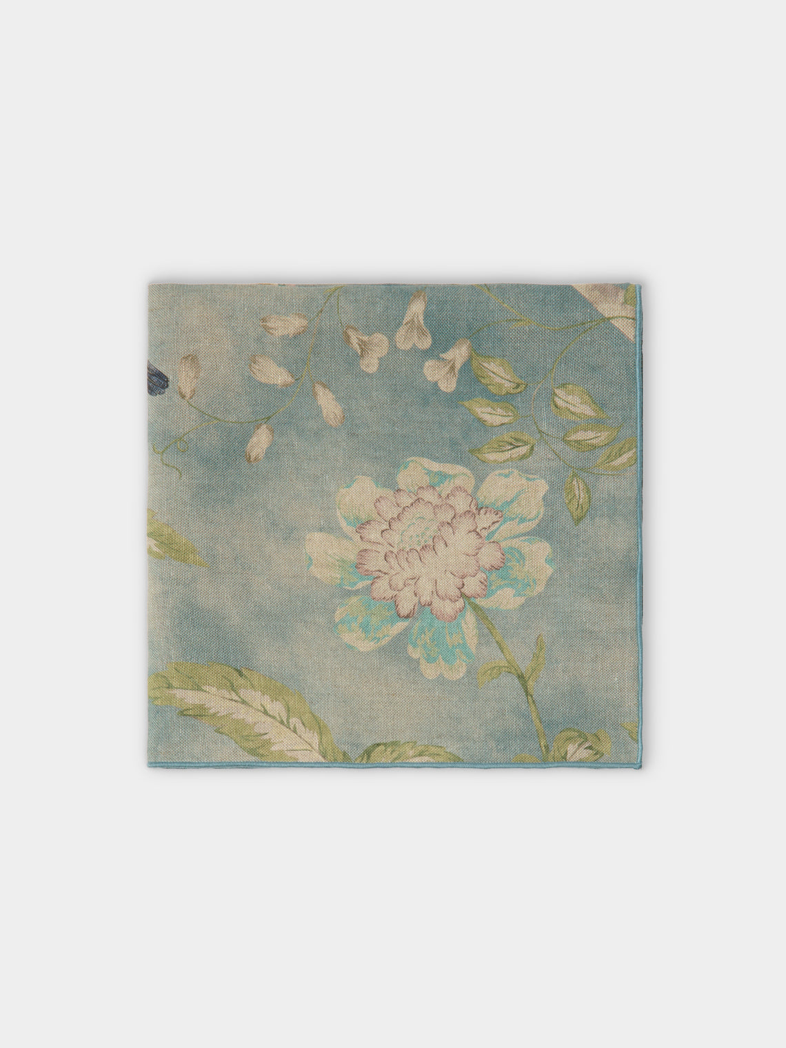 Borgo delle Tovaglie - Filo Affresco Embroidered Linen Extra Large Napkins (Set of 4) - Blue - ABASK