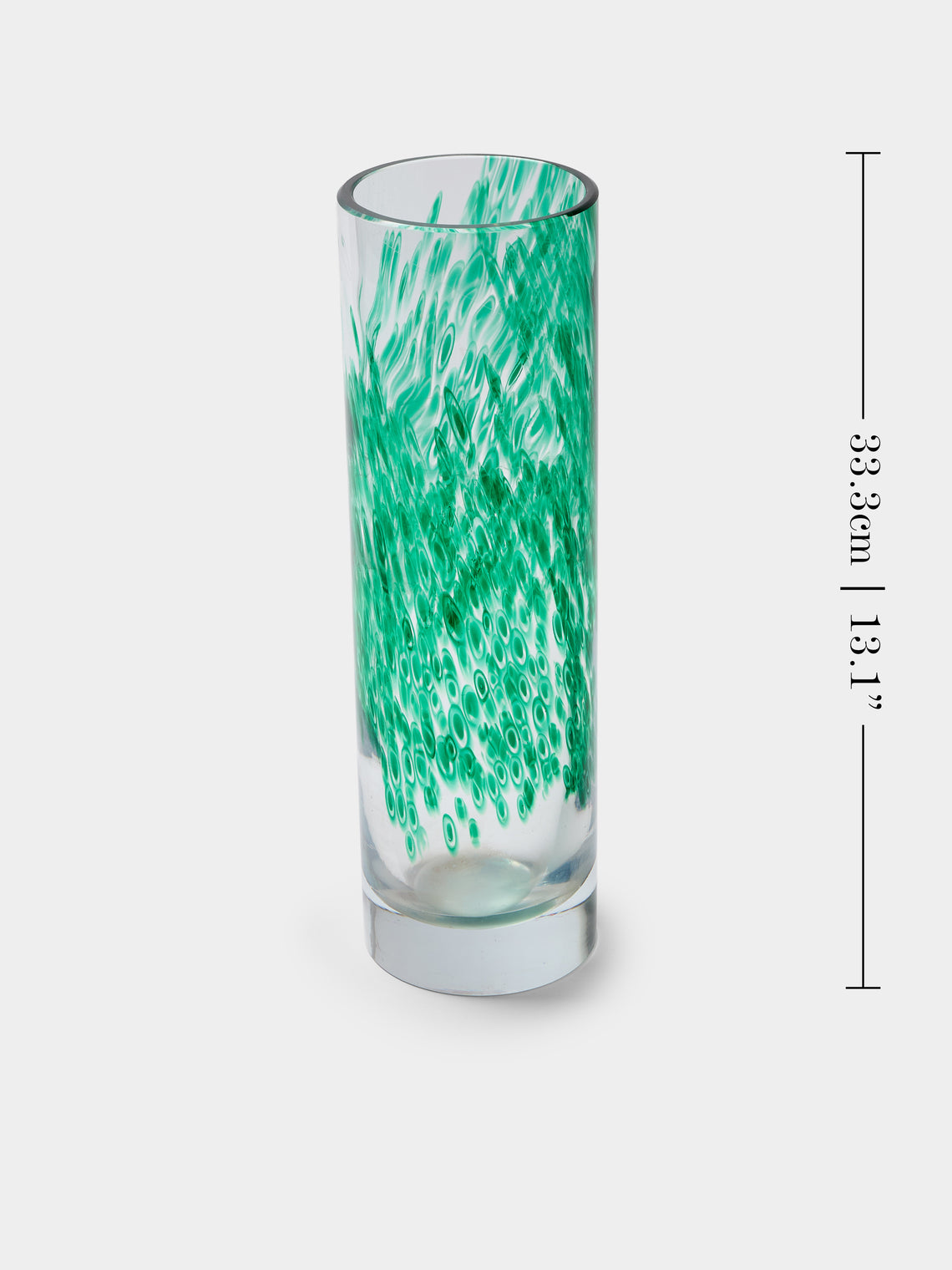 Antique and Vintage - 1970s Vistosi Glass Vase (13in/33cm) - Green - ABASK