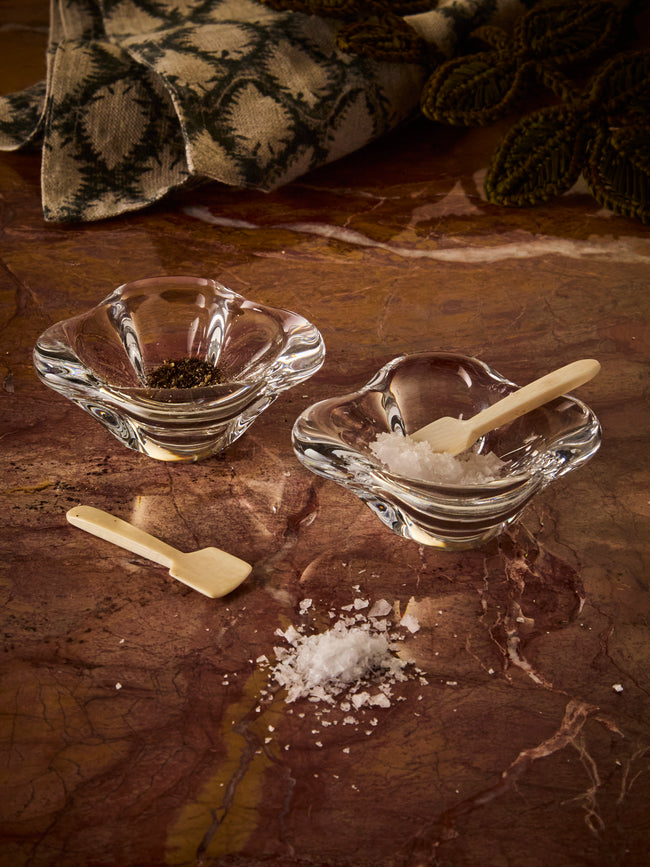 Antique and Vintage - 1990s Baccarat Crystal Salt and Pepper Dishes (Set of 2) - Clear - ABASK