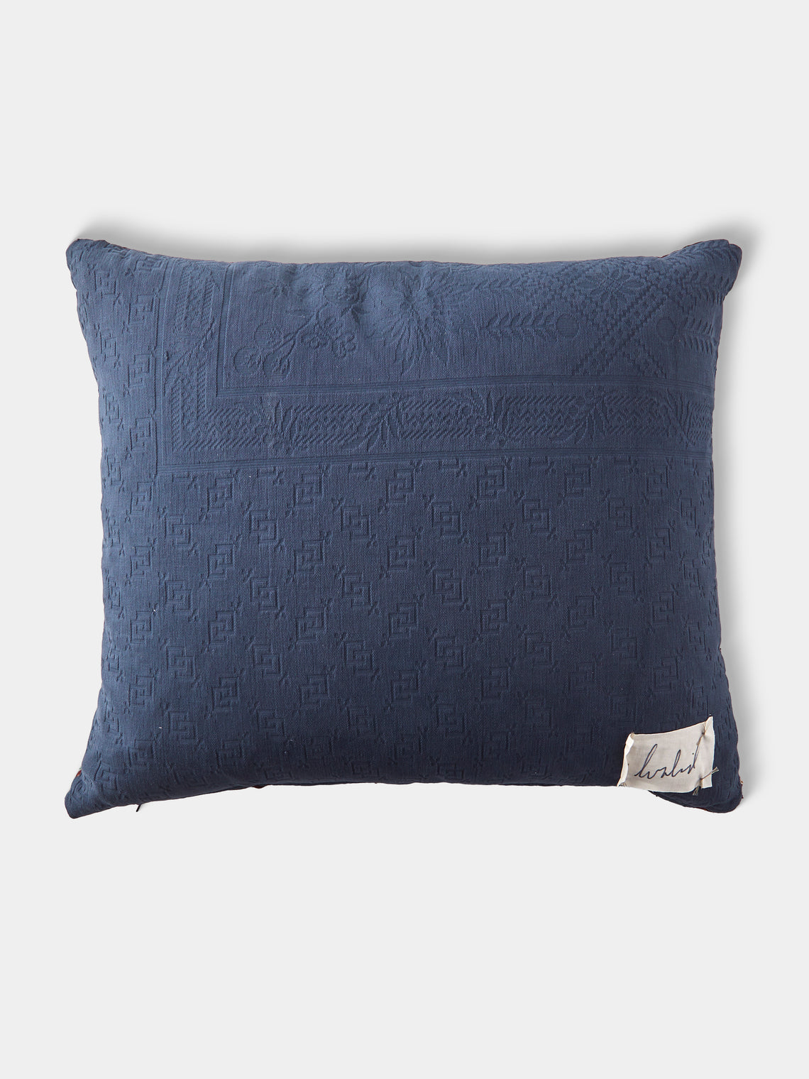 By Walid - 19th-Century Victorian Needlepoint Wool and Marcella Cotton Cushion (21.5in/55cm) - Multiple - ABASK