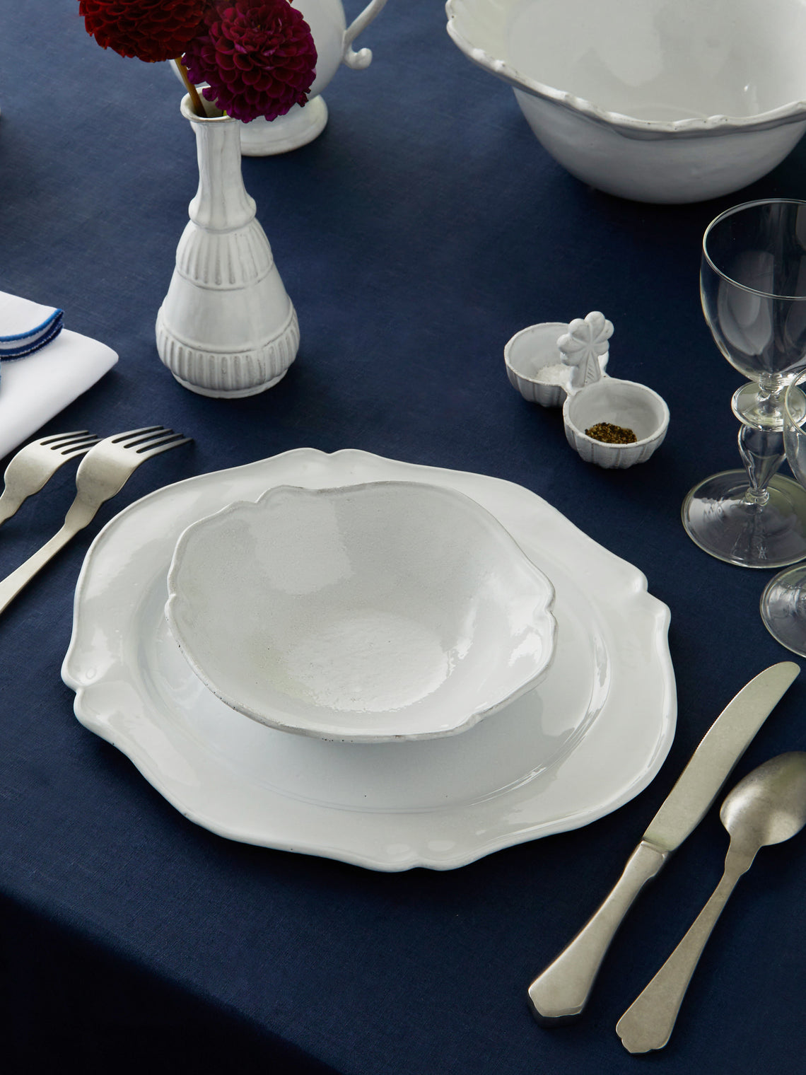 Astier de Villatte - Bac Hand-Glazed Ceramic Dinner Plate (Set of 2) - White - ABASK