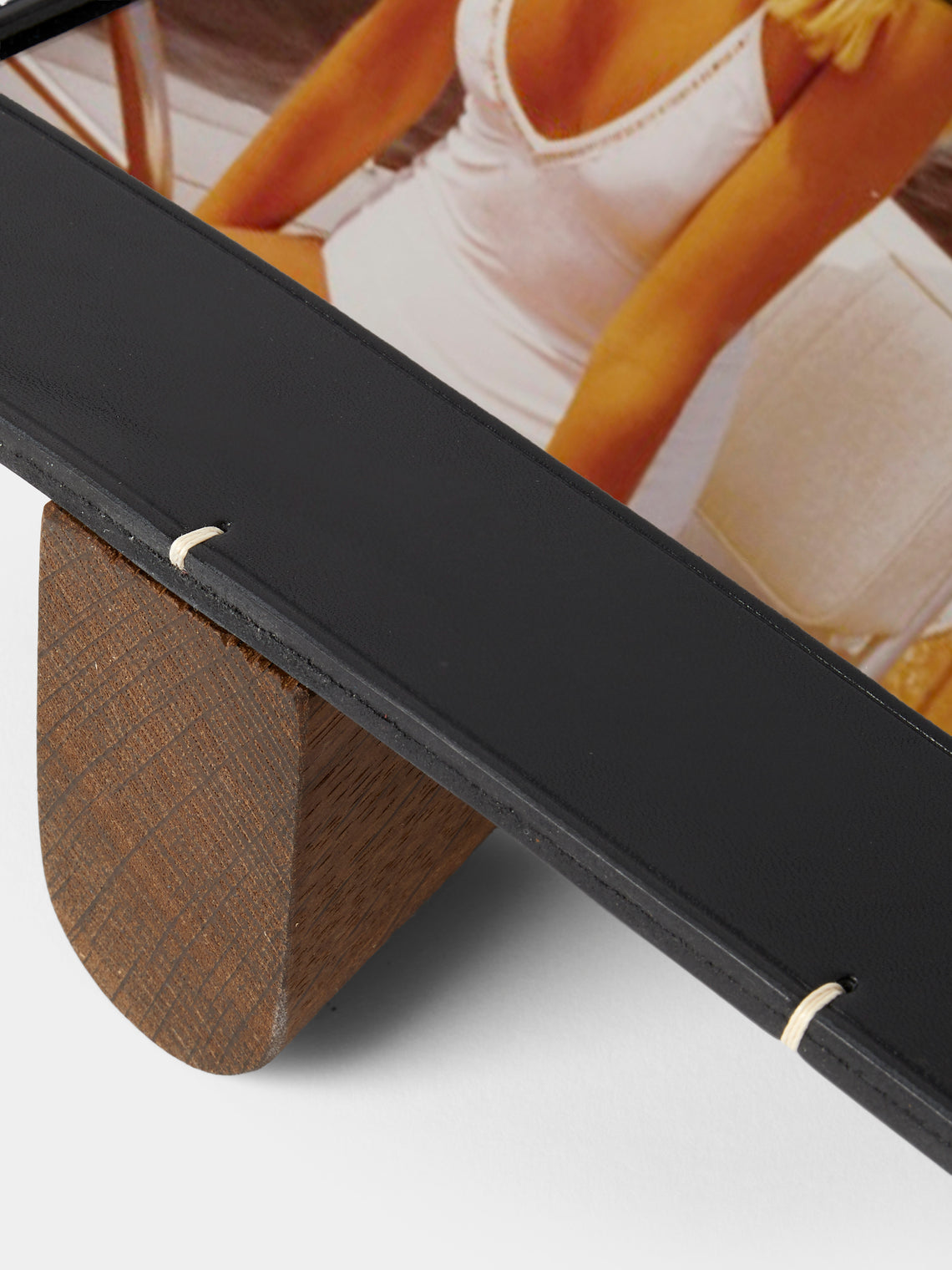 Otzi Studio - Billet Leather & Wood Photo Frame Landscape (7x5 inch Photo) - Black - ABASK