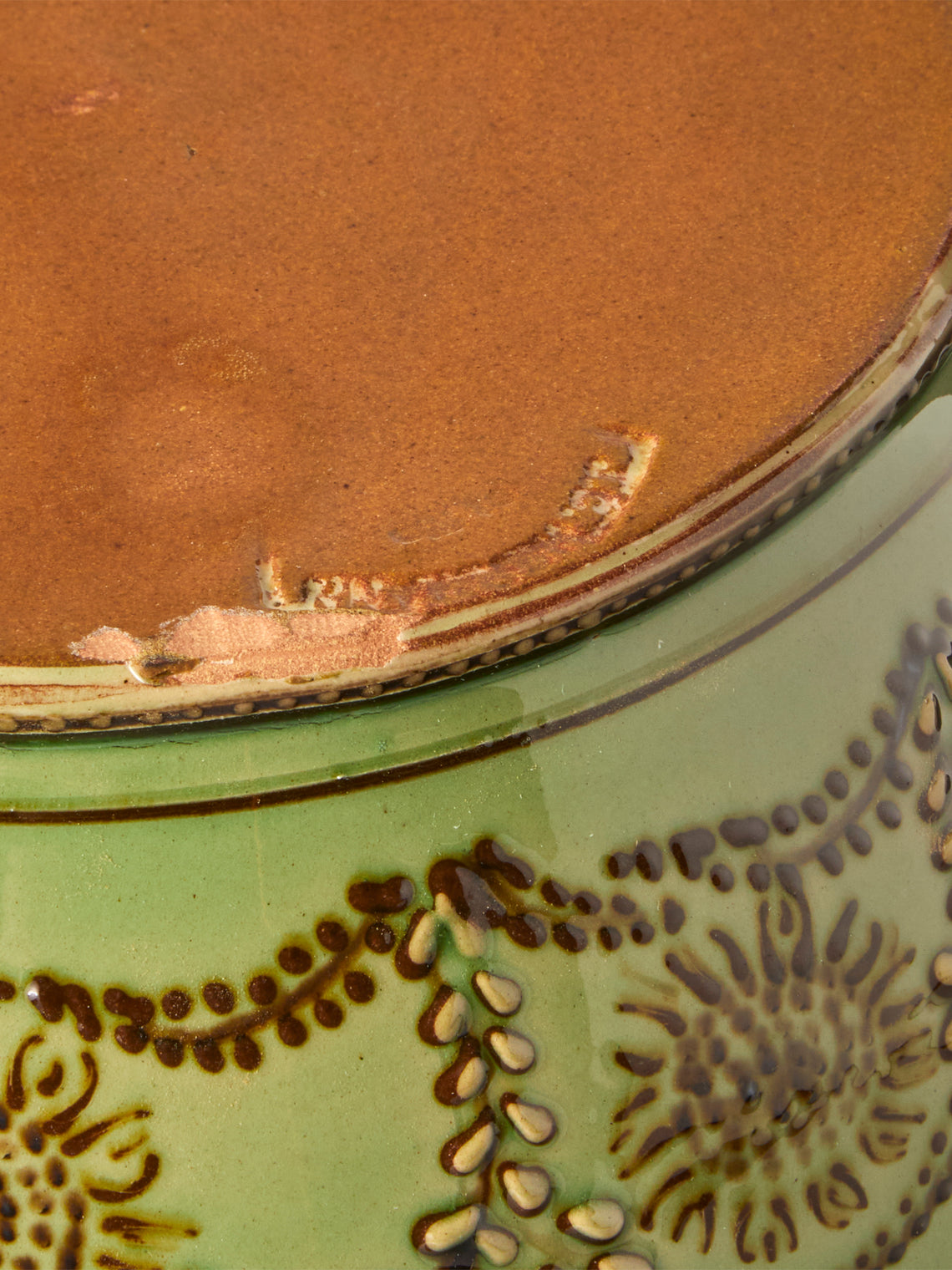 Poterie d’Évires - Flowers Hand-Painted Ceramic Curved Lidded Pot - Green - ABASK