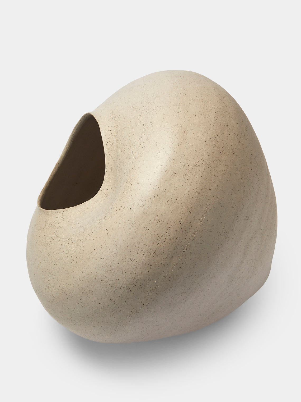 Sara Bergami - Hand-Formed Stoneware and Pyrite Vase - White - ABASK