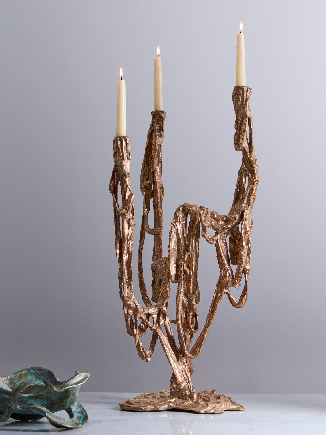 Viya - Golden Banyan Bronze Candelabra - Bronze - ABASK