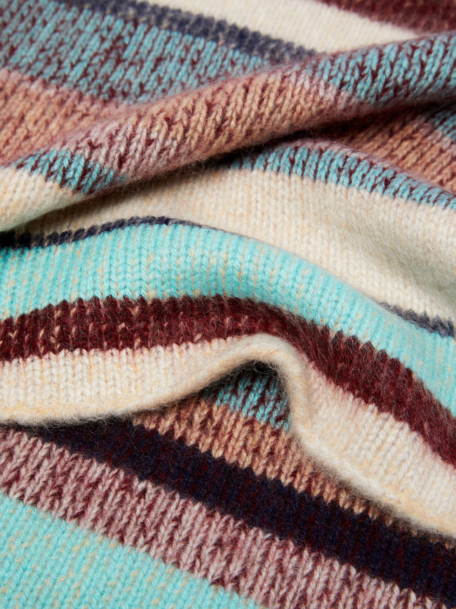 The Elder Statesman - Hand-Dyed Cashmere Striped Blanket -  - ABASK