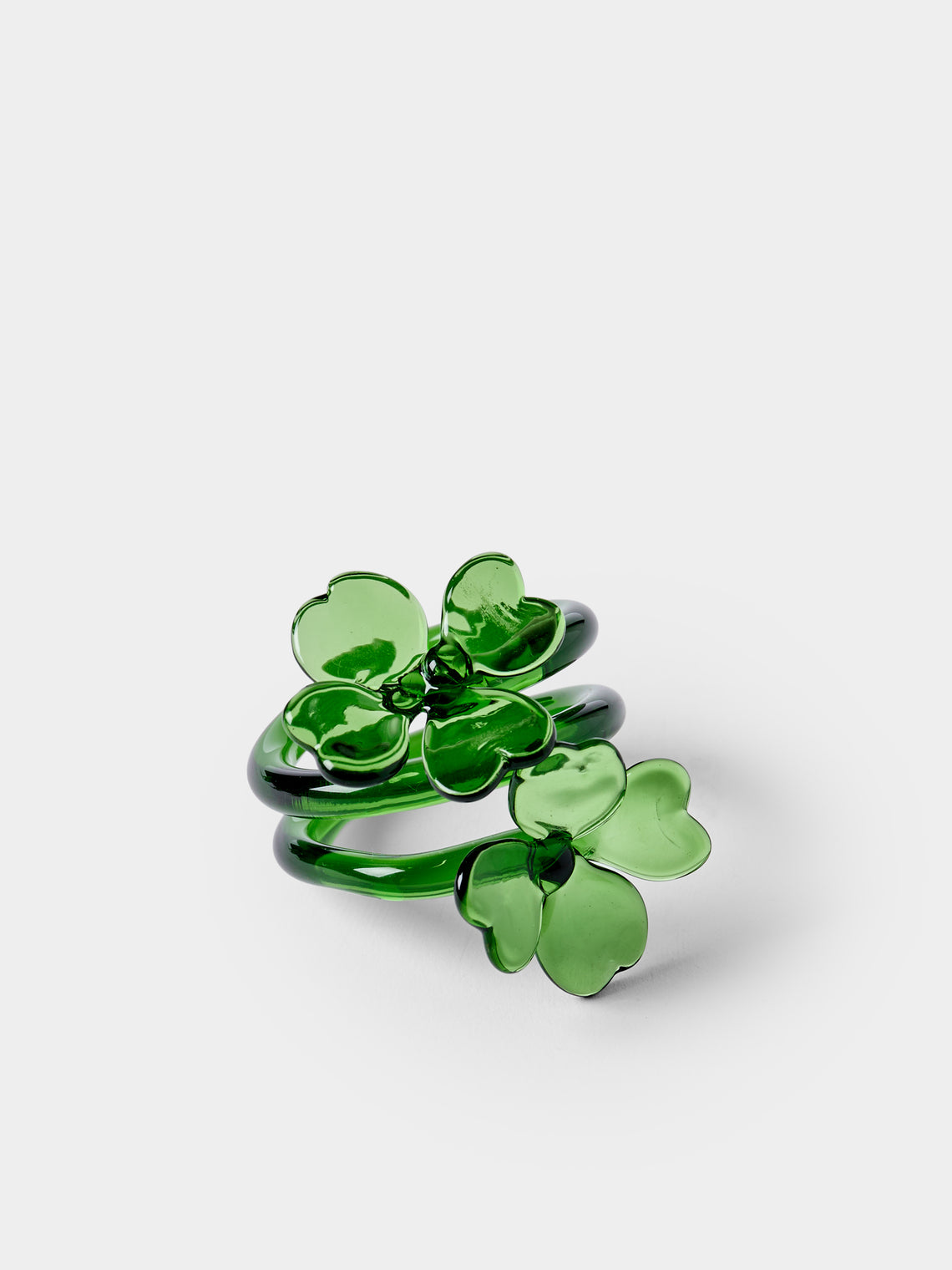 Casarialto - | Set of 6 | Nature Fortuna Hand-Blown Glass Napkin Rings - Green - ABASK