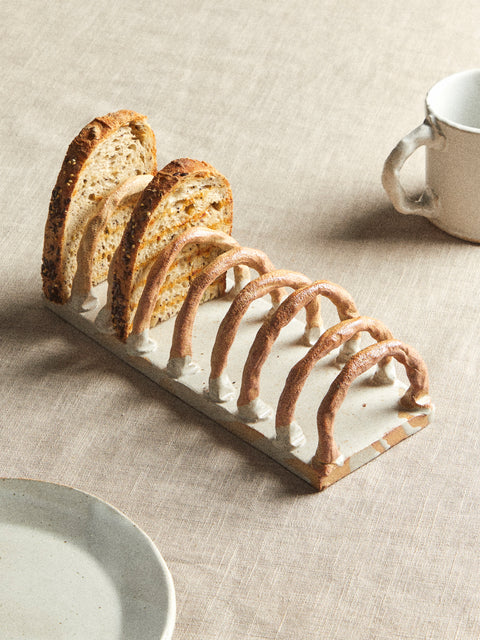 Estudio Vernís - Wood-Fired Stoneware Toast Rack - White - ABASK