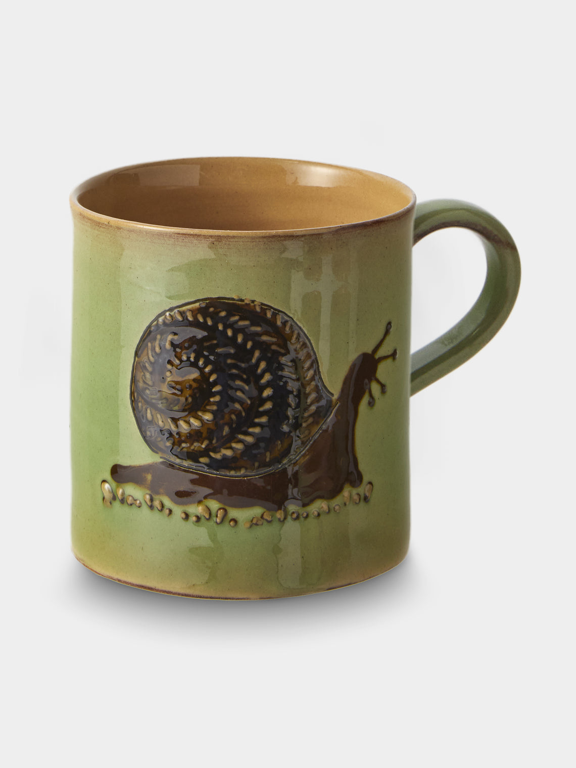 Poterie d’Évires - Animals Hand-Painted Ceramic Mugs (Set of 4) - Green - ABASK