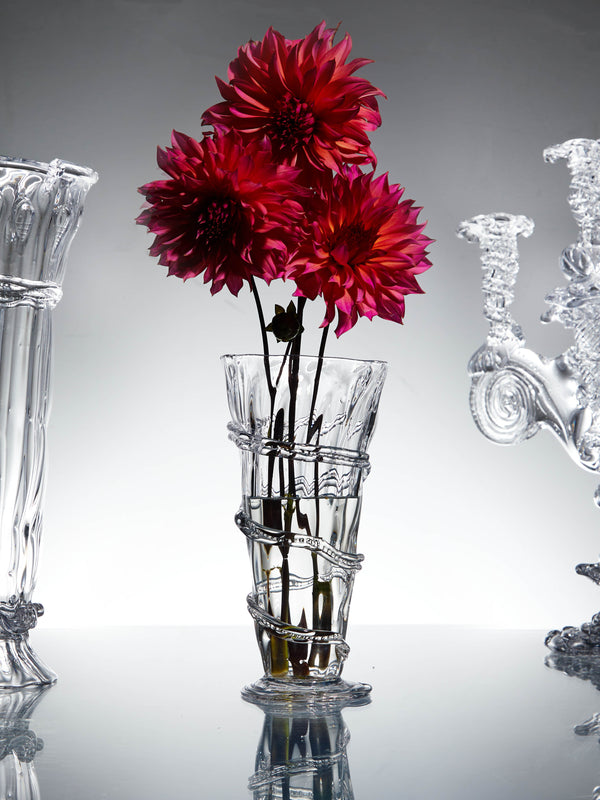 Hand-Blown Crystal Vase (10.5in/27cm)