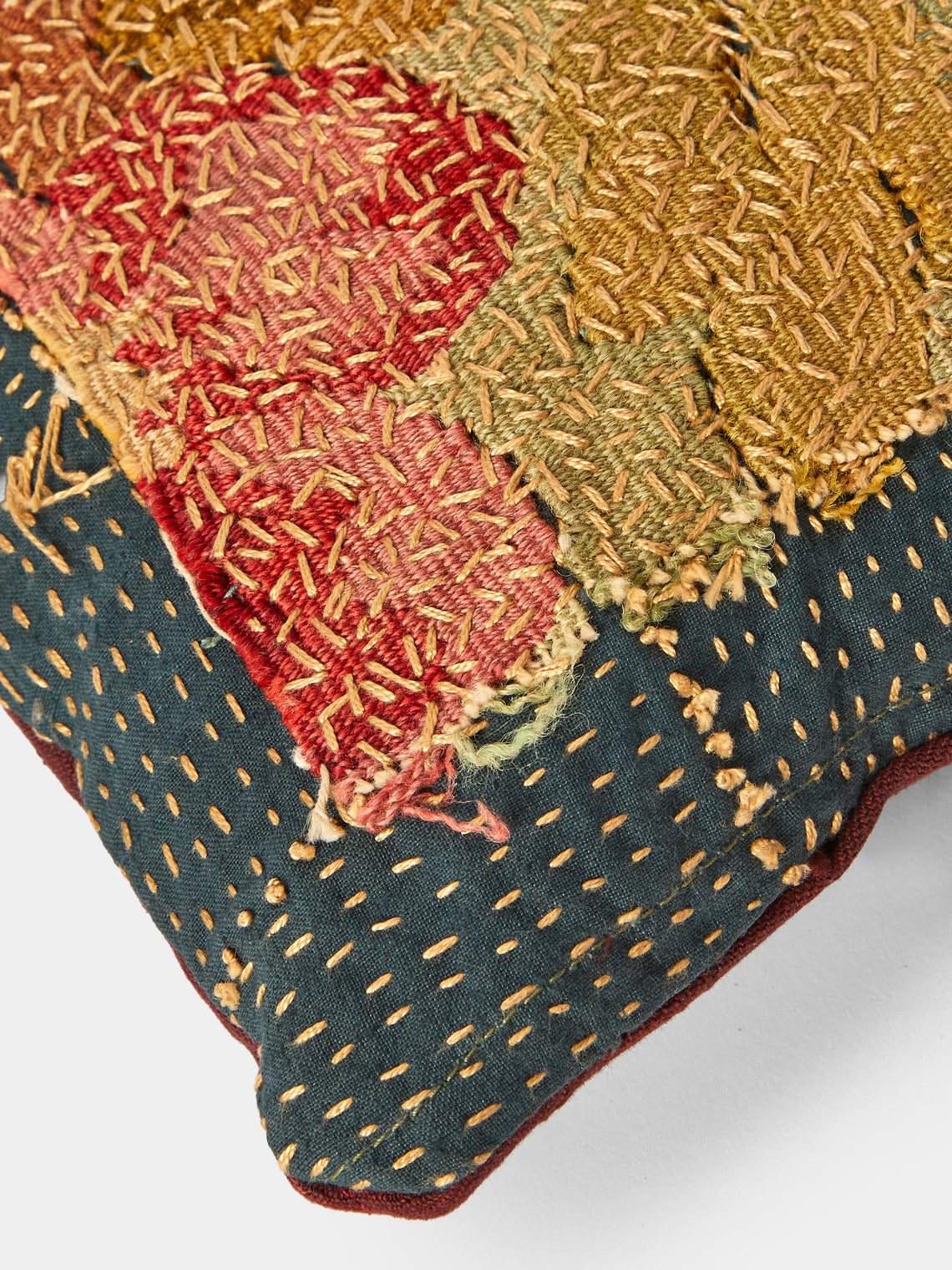 By Walid - 19th-Century Napolean III Aubusson Tapestry and Linen Cushion (19.5in/50cm) - Multiple - ABASK