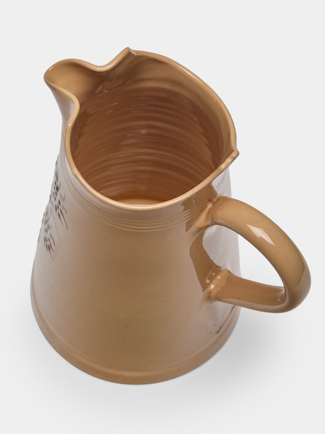 Poterie d’Évires - Flowers Hand-Painted Ceramic Large Milk Jug - Cream - ABASK