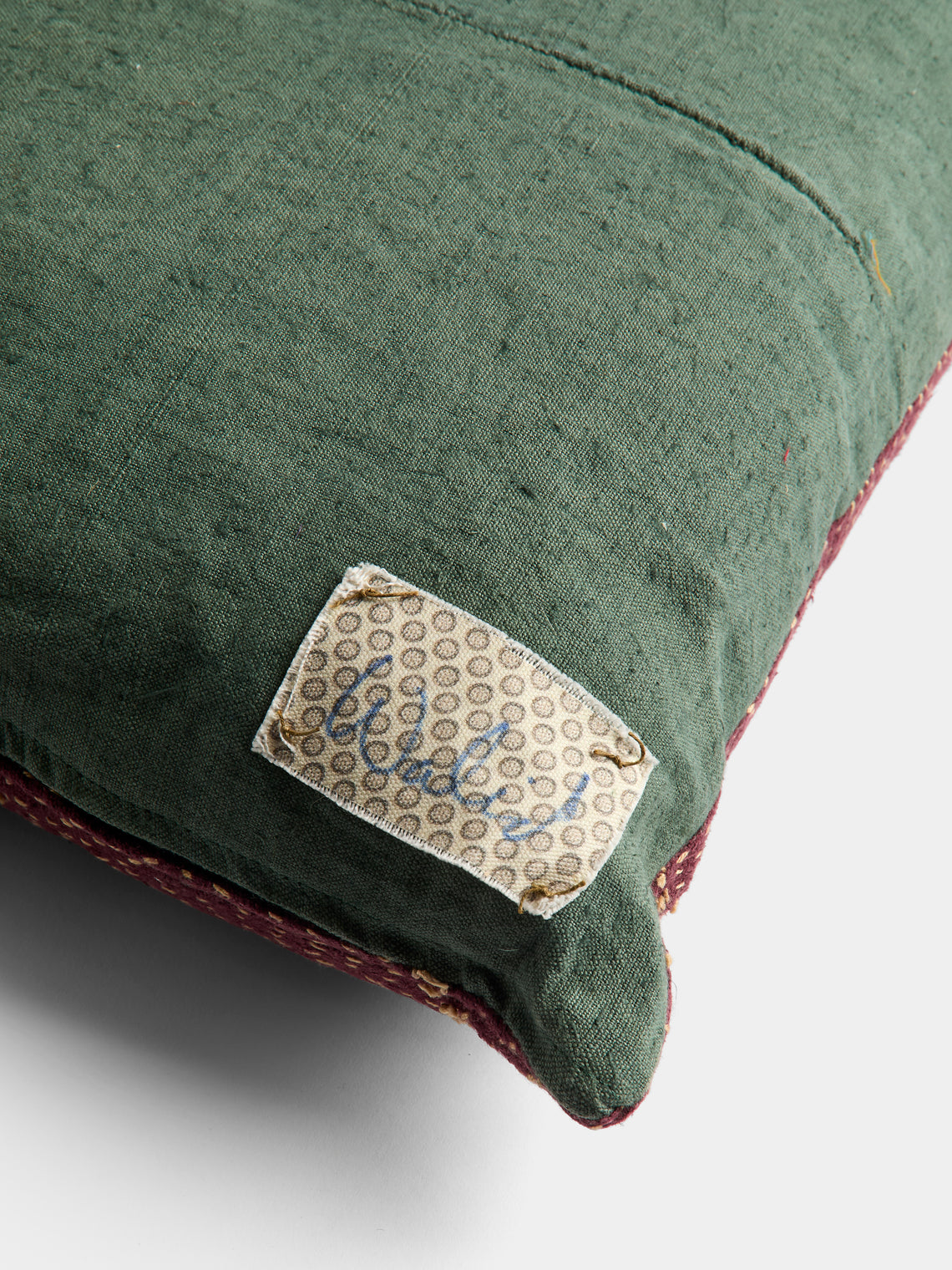 By Walid - 19th-Century Napoleon III Needlepoint Wool and Linen Cushion (23in/58cm) - Multiple - ABASK