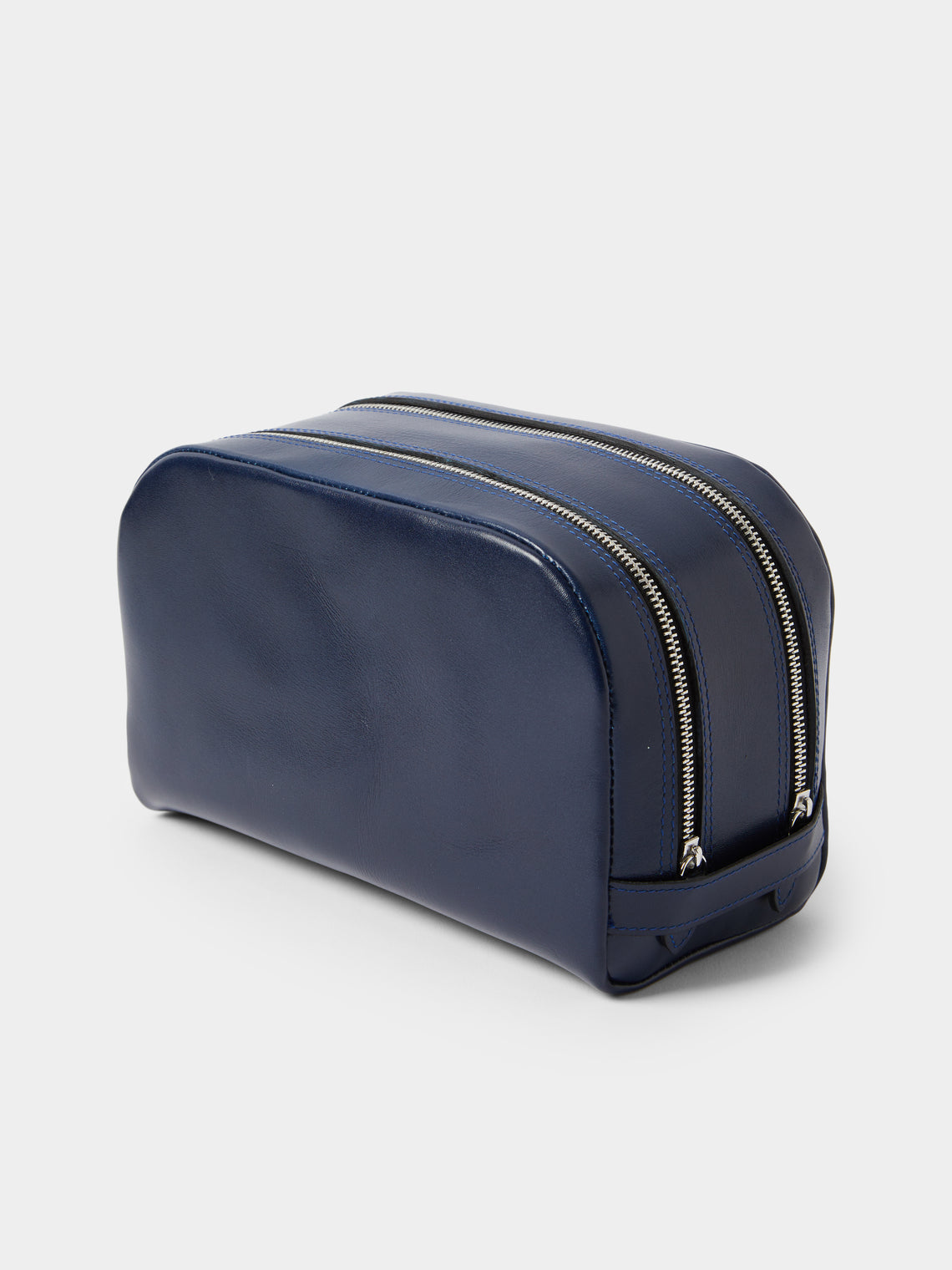 F. Hammann - Leather Triple-Zip Wash Bag - Blue - ABASK