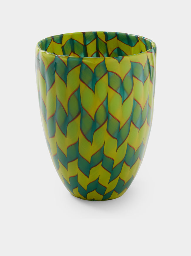 Antique and Vintage - 1980s James Carpenter for Venini Calabash Glass Vase - Yellow - ABASK - 