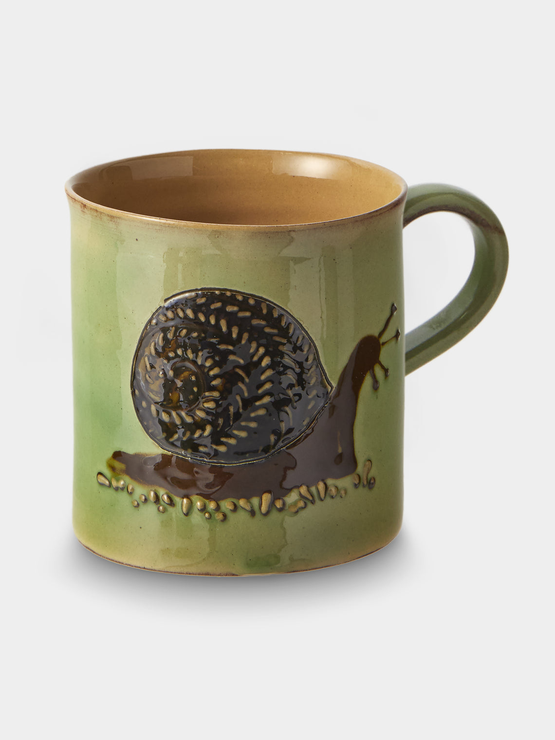 Poterie d’Évires - Animals Hand-Painted Ceramic Mugs (Set of 4) - Green - ABASK