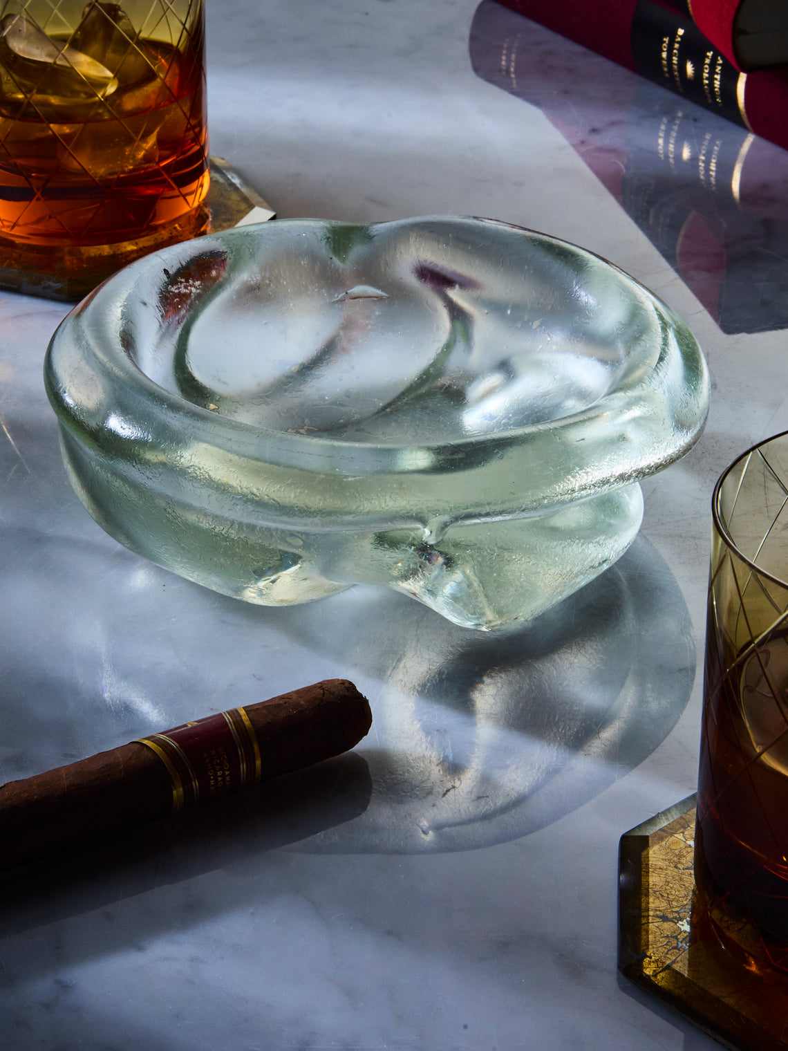 Antique and Vintage - 1940s Seguso Murano Glass Ashtray - Clear - ABASK