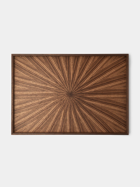 Mori Kougei - Rays Zebra Wood Tray (14.5in/36.5cm) - Brown - ABASK - 