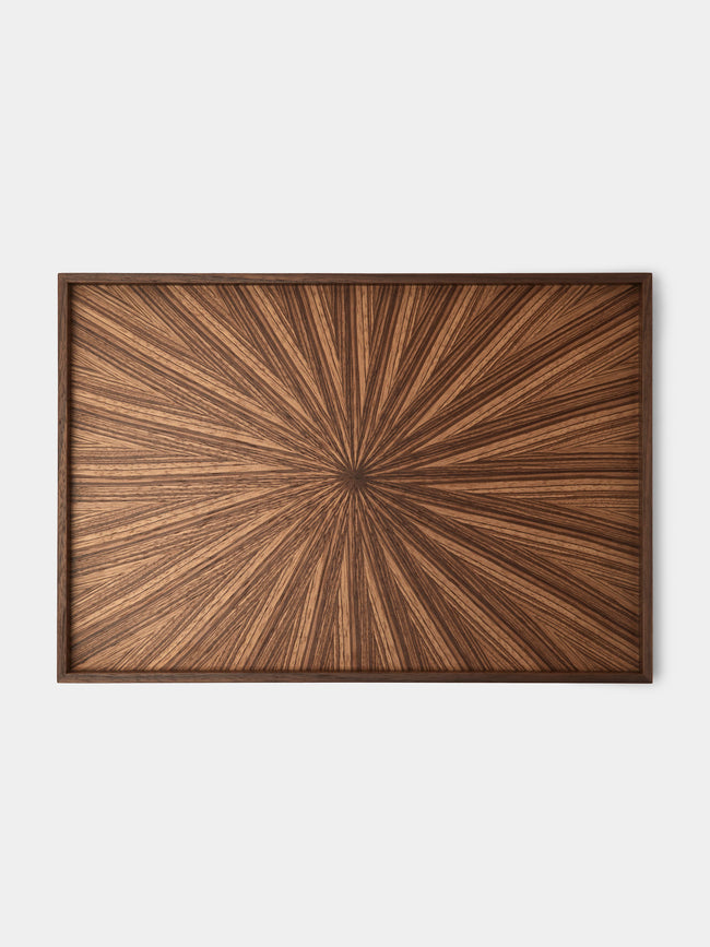 Mori Kougei - Rays Zebra Wood Tray (14.5in/36.5cm) - Brown - ABASK - 