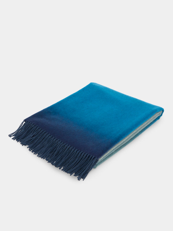 Begg x Co - Nuance Ombré Cashmere Throw (72in/1.8m) - Blue - ABASK