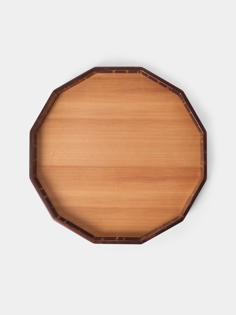 Denshiro - Cherry Bark 12-Sided Tray (10.5in/26.5cm) - Brown - ABASK