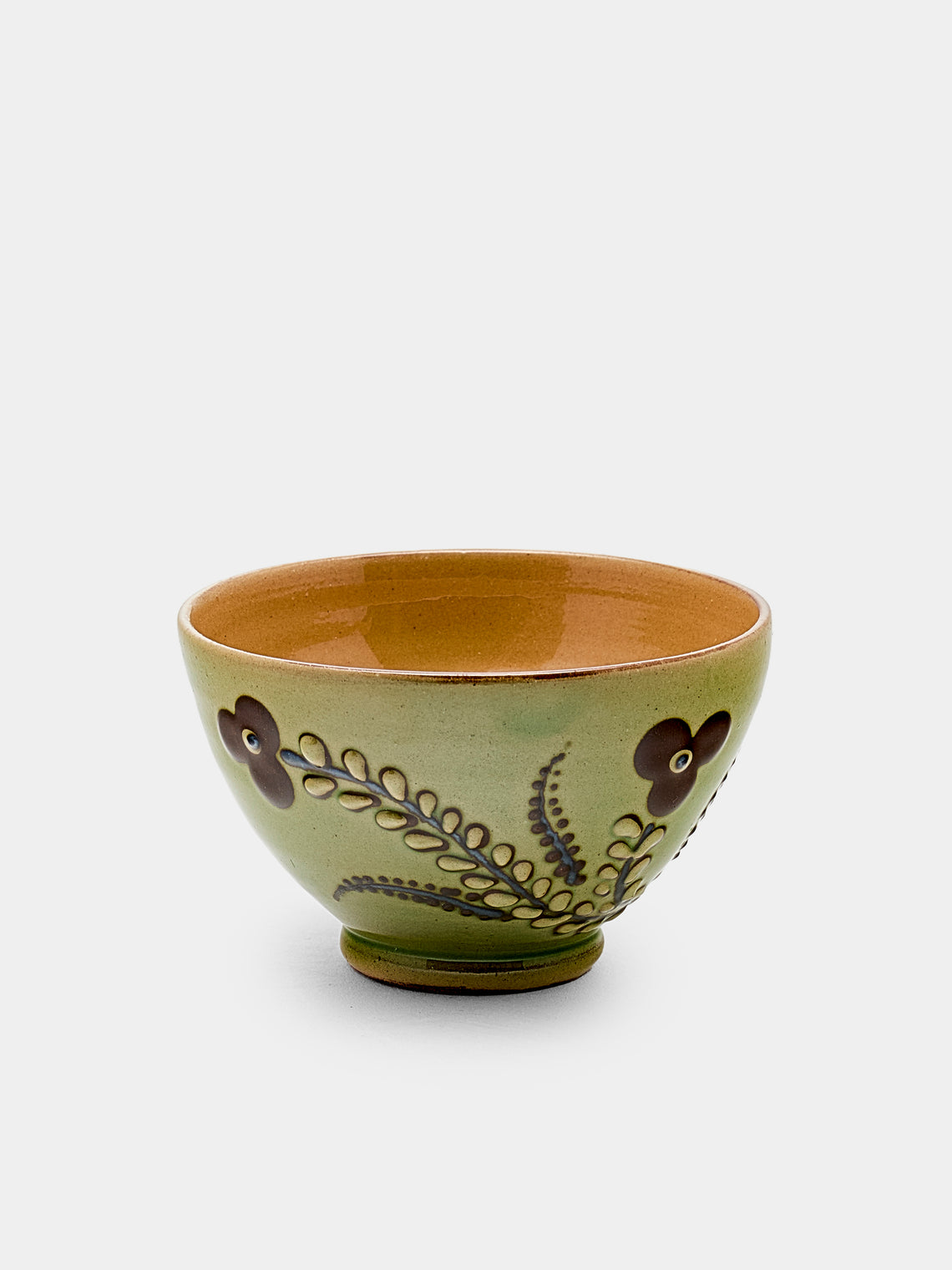 Poterie d’Évires - Flowers Hand-Painted Ceramic Petit Bowls (Set of 6) - Green - ABASK