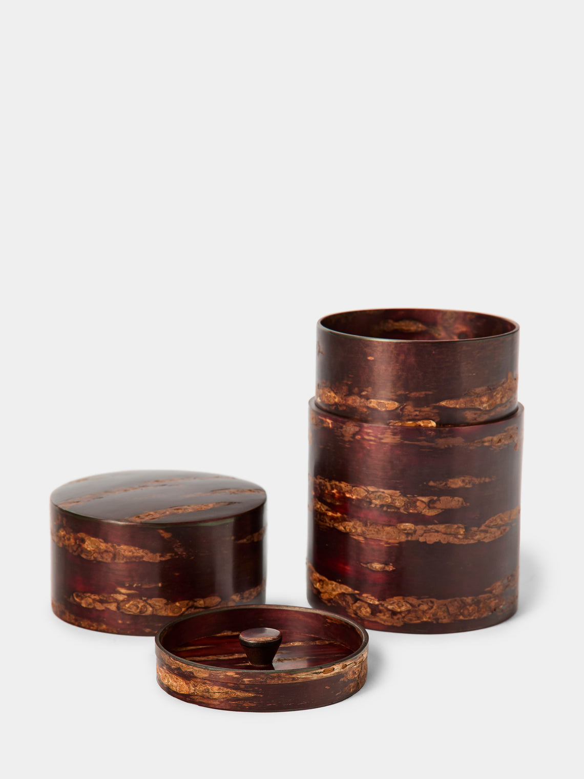 Denshiro - Polished Cherry Bark Tea Canister - Brown - ABASK