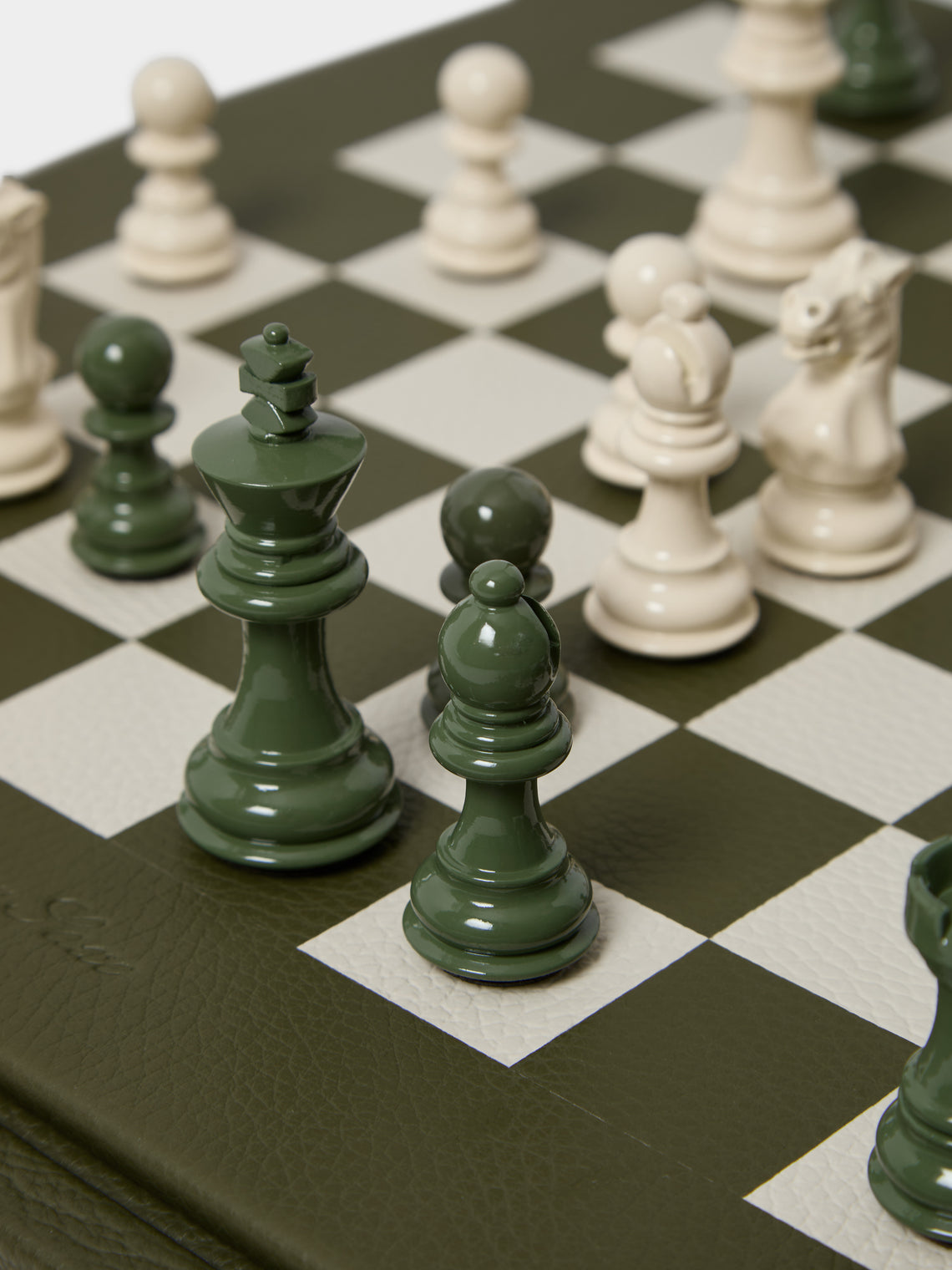 Hector Saxe - Leather Chess Set - Green - ABASK