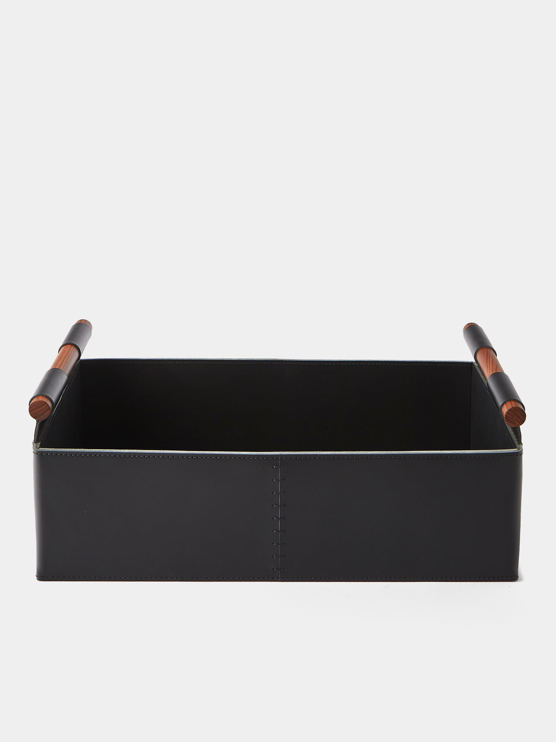 Rabitti 1969 - Beta Leather Rectangular Low Basket - Black - ABASK - 